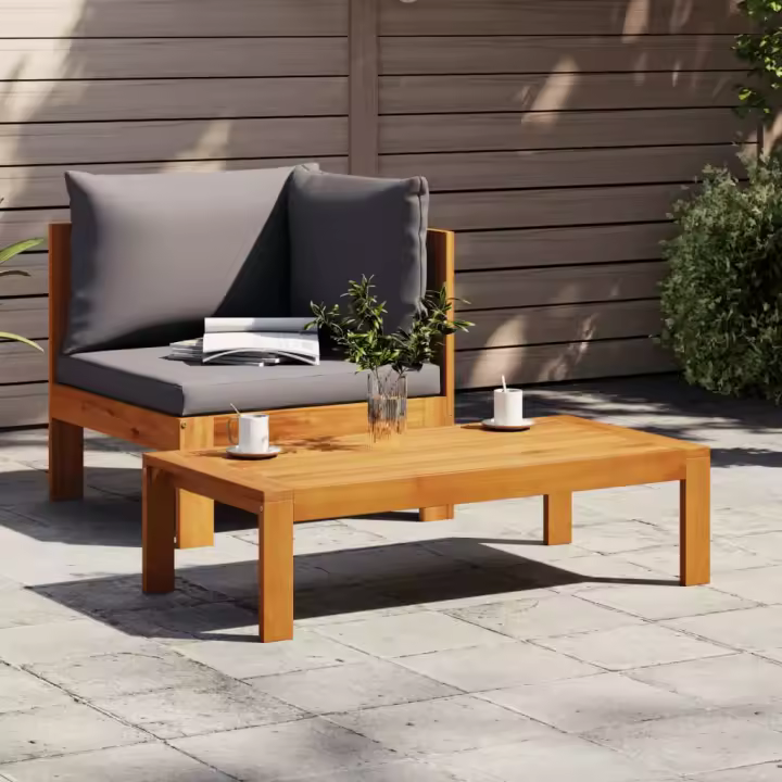 vidaXL Sofás de jardín 2 pzas con cojines madera maciza acacia - 1