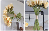 Bouquet De Rosas Rosa De 24CM Decoración Para El Hogar Propiedades Fotográficas Guía De Carretera Para Boda Flores Artificiales - details 23
