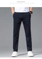 Pantalones Casuales Ultrafinos Para Hombre Verano Algodón De Seda Con Elasticidad Alta Secado Rápido Pantalones Rectos Negocios Estilo Coreano - details 12