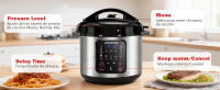 Olla a Presión Eléctrica Aigostar 6L 1000W, Robot de Cocina Multifunción 18 en 1. Programable 24h, 3 Presiones, Pantalla LED. Olla Express para Cocción Lenta, Arrocera, Yogurtera, Saltear y Guisos. Inicio retardado, mantiene el calor, antiadherente - details 8