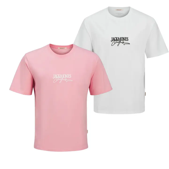 Jack & Jones New 25 Hombre Pack 2 camisetas de algódon Mod JORALMERIA BRANDING TEE ideall Primavera Verano , Moda Casual Informal REF 276784 - 1