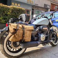 Bolsa De Hombro Para Hombre En Cuero Vacuno Y Lona Impermeable Y Resistente Al Desgaste Bolsa De Negocios Y Tiempo Libre Portátil Con Estuche Único - details 3