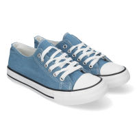 Davinia Shoes Zapatilla Plana de Mujer, Comoda, con Material de Lona, Estilo Bamba Casual, y Cierre de Cordones Shoes&Blues.es FG-2913-Azul - details 0
