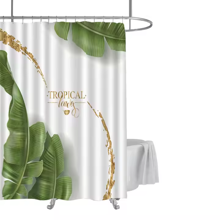 Cortina Impermeable para Baño y Ducha, 100% Poliéster. Lavable en Máquina, 180x180 cm, 12 Ganchos. Lona Impermeable, Anti Moho, Resistente al Agua. - 1