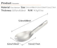 Tiartisan Cuchara De Titanio Puro Ultraligera Pequeña Para Camping Y Picnics Con Bolsa De Almacenamiento Utensilio De Cocina Para Exteriores - details 1