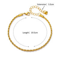 Pulsera De Tobillo Ajustable Vintage Punk Con Cadena De Enredado Oro Para Mujeres Y Hombres Accesorios De Joyería De Acero Inoxidable Regalos - details 4