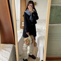 Calentadores De Pierna Largos 70CM Para Mujer Estilo Lolita Socks JK Cuff Botas Invierno Color Sólido Negro Blanco Tejidos Acrílico - details 1