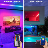 Tiras LED RGB Con Control Remoto Y APP Sincronización De Música Para Decoración De Habitaciones Y TV Luz De Fondo SMD 5050 - details 1