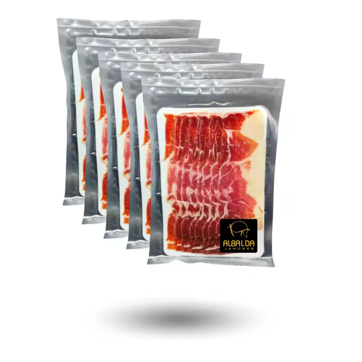 Pack sobres paleta de cebo ibérica 50% raza ibérica 80gr ALBALDA JAMONES - 1