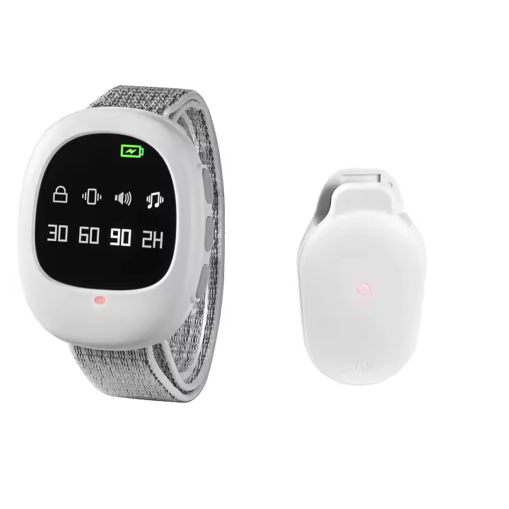 Alarma De Incontinencia Infantil Sin Cable Con Reloj Y Pulsera Para Entrenamiento De Incontinencia Urinaria Rango Eficiente De 40M Con Indicador LED Para Niños Y Ancianos - 1
