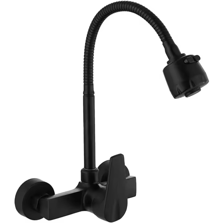 Grifo de Agua fría y Caliente para bañera European, totally de latón, Negro, retráctil free - 1
