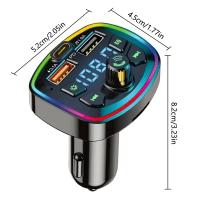 Cargador De Coche FM Transmisor Bluetooth 5.0 Con Doble Puerto USB 3.1A Carga Rápida PD Reproductor De Música MP3 Tarjeta TF USB Auxiliar - details 5
