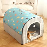 Cama De Gato Y Perro Invierno Cálido Con Tentación De Sueño Profundo Sillón Geométrico Nido Cómodo Para Mascotas Medianas Y Grandes Ropa De Cama Lavable Y Desmontable Suministros De Mascotas - details 9