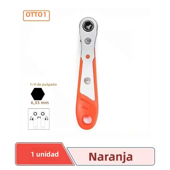 Llave De Eje Hexagonal 1/4 Pulgada Mini Herramienta De Sockets Y Destornilladores Para Reparación Doméstica Y Bicicletas Con Mango De Solución Rápida - 1