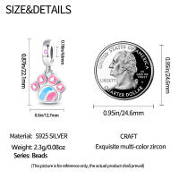 925 Plata Esterlina Encantador Gato Uña Rosa Charms Bolas Para Pulsera Original 3mm Joyería Fina Hecha a Medida Cumpleaños Fiestas Aniversarios Bodas Compromisos - details 10