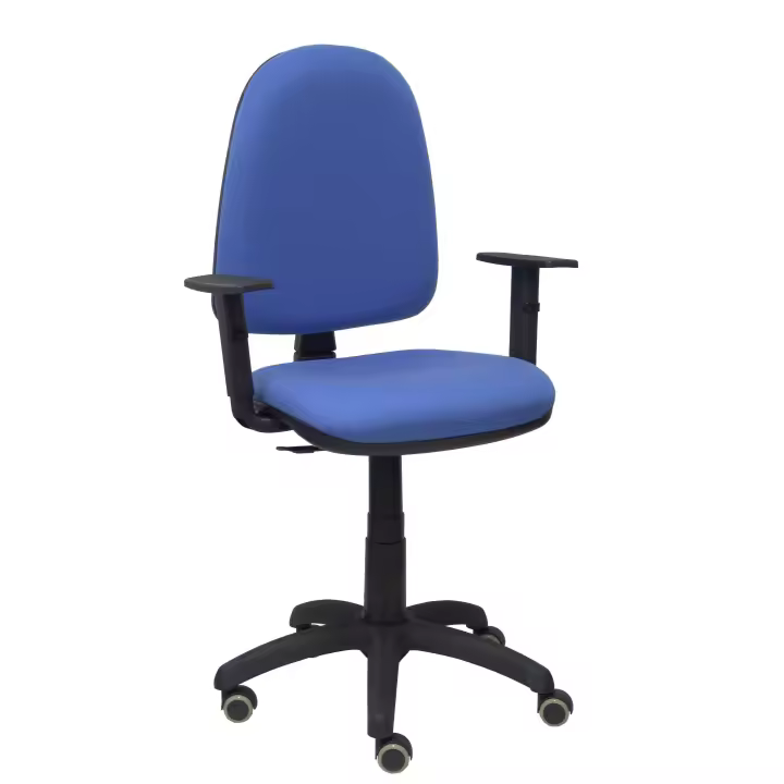 Piqueras Y Crespo Silla de Oficina Ergonómica Bali Azul Claro con Brazos Regulables y Ruedas de Parqué - 1