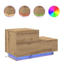 Costurero vidaXL con luces LED Roble Artesanal 100x36x49 cm - details 2