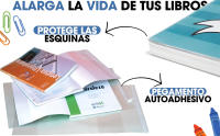 10 Forros de Libros Adhesivos Ajustables 30x55cm - Forros de Libros Escolares con Solapa Ajustable y Autoadhesivos- Cubierta de libro DIN A4 - Protector de Libros Colegio - Funda Libros Transparente - details 3