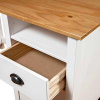 vidaXL Escritorio Hill con 3 cajones madera de pino 120x50x74 cm Blanco y marrón - details 5