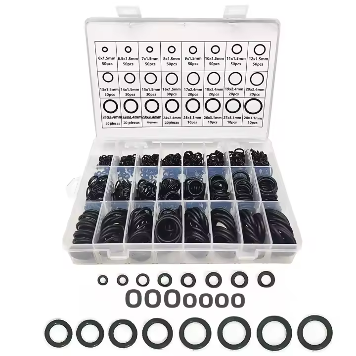 Kit De 740 Piezas De Anillos De Borracha Para Sellado Nitrilo NBR Tamaños Diversos Aros De Goma Para Reparación Automotriz Y Plomería - 1