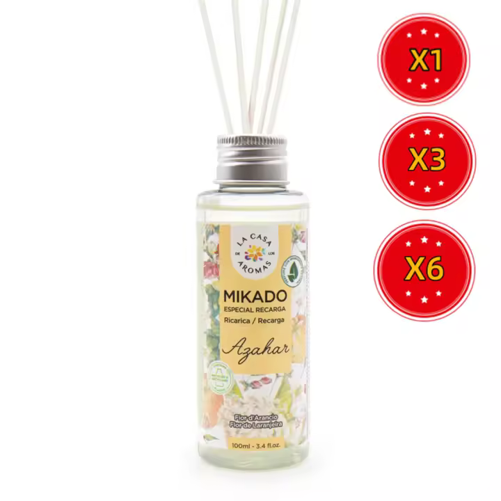 Mikado - Aromatizador de Ambiente 100 Ml - Pack de 3 y 6 Unidades - Variedad de Fragancias - Aromaterapia en Casa - 1