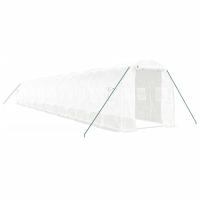 vidaXL Invernadero con Estructura Acero Invernáculo Vivero para Plantas Blanco - details 1