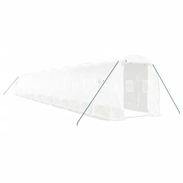 vidaXL Invernadero con Estructura Acero Invernáculo Vivero para Plantas Blanco - 1