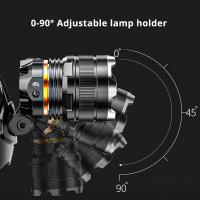 Linterna Frontal LED XHP50 Con Sensor Recargable Impermeable Para Pesca Buscaminas Camping Luz De Mano Con Zoom Y Modos De Interruptor Alto/Medio/Bajo - details 3