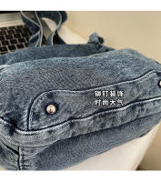 Bolso De Hombro Casual De Denim Lavado Resistente Al Desgaste Con Múltiples Bolsillos Y Gran Capacidad Para Mujer - details 6