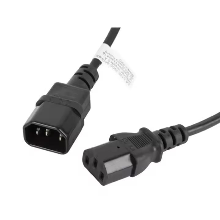 Lanberg Cable de Extensión IEC 320 C13 a C14 Macho/Hembra 1.8m Negro - 1