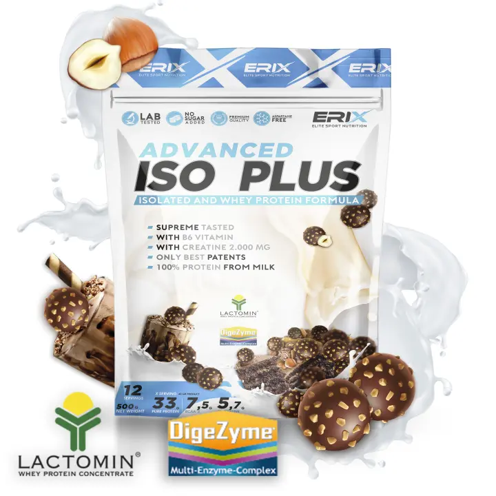 ERIX NUTRICION | ISO PLUS PROTEINA 500 gr | Proteína de Suero Aislada de Alta Pureza | Para el Desarrollo Muscular | Proteínas con Aminoácidos - 1
