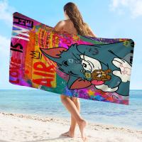 Toalla De Playa Curtoon T-Tom Y J-Jerry Microfibra Absorbente Rápida Secado Suave Yoga Natación Resort Montañismo Tamaño 76x182 Cm - details 5