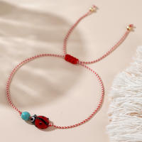 Pulsera De Ladybug Con Cuentas De Cobre Y Turquesa Sintética Para Mujer Y Hombre Pulseras De Moda Bohemia Sin Cierre Estilo Grecia - details 2
