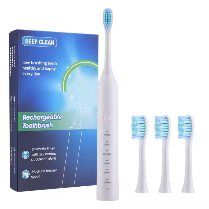 Nueva Cepillo De Dientes Eléctrico Sonic Vibration 2025 Para Adultos Limpieza Profunda 6 Modos Con 4 Cabezas De Cepillo Cuidado Dental Oral - 1