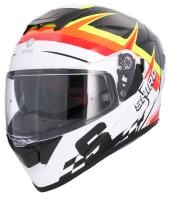 CASCO INTEGRAL MARCA SHIRO RAPTOR PEGASUS BLANCO PERLADO Y ROJO - details 3
