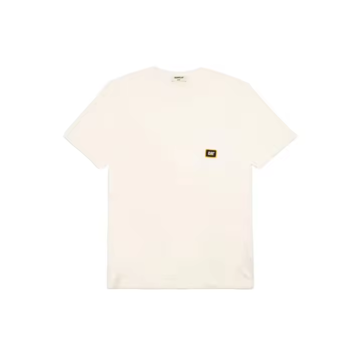 Camiseta Blanca Cat 5 Silicon Logo T-Shirt Bone Con Bolsillo Oversized - 1