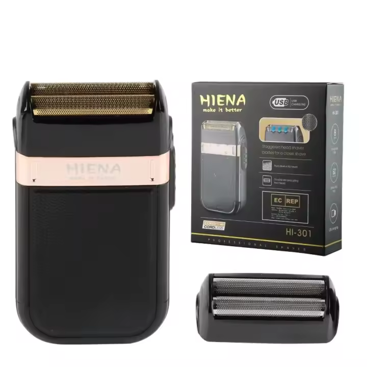 Afeitadora Eléctrica Hiena HI-301 Para Hombres Recargable Afeitadora De Barba Con Hojas Reciprocantes Para Afeitado Smooth Viaje Amigable - 1