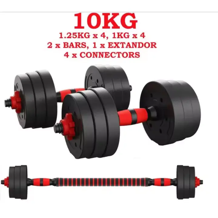 MANCUERNAS AJUSTABLES 2 EN 1, CON BARRAS, MULTIFUNCIÓN, 10KG-20KG-25KG-30KG (PIEZA KETTLEBELL OPCIONAL) - 1