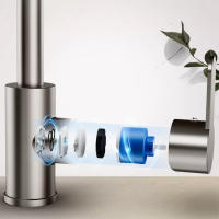 Grifo De Cocina De Acero Inoxidable Con Cabeza De Rociador De Cascada Rotación 360° Agua Caliente Y Fría Mezclador De Fregadero - details 5