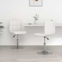 vidaXL Sillas de comedor 2 unidades cuero sintético blanco - details 0