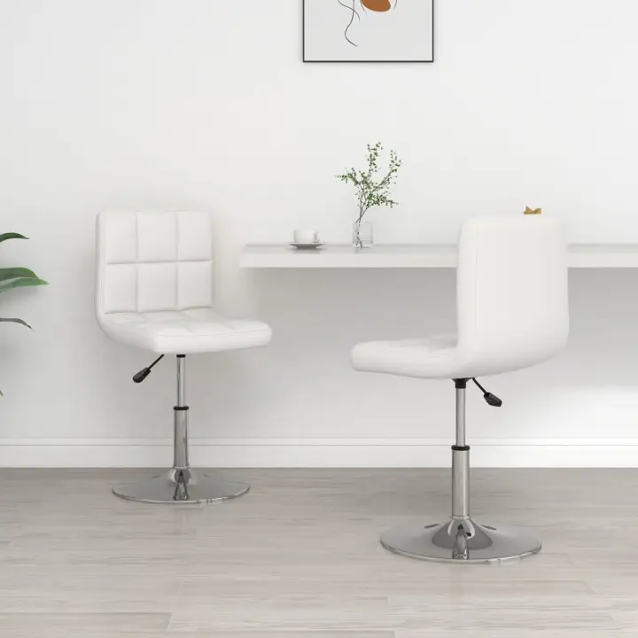 vidaXL Sillas de comedor 2 unidades cuero sintético blanco - 1