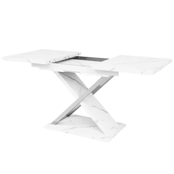 Mesa de Mesa retrácthil (118-157 × 75cm), Mesa de Cocina y Sala de estar, Mesa de clip, extensible hasta 118-157cm con la ayuda de Placas de inserción interiores, mesa de - 1