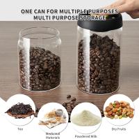 Juego De Almacenamiento De Alimentos De Vidrio Transparente Con Tanque De Café En Polvo Aireado Y Hidratación a Prueba De Vuelco Para El Hogar - details 5