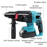 taladro rotativo inalámbrico sin escobillas, 2000W, 10600IPM, martillo eléctrico recargable, taladro de impacto para batería Makita - details 2
