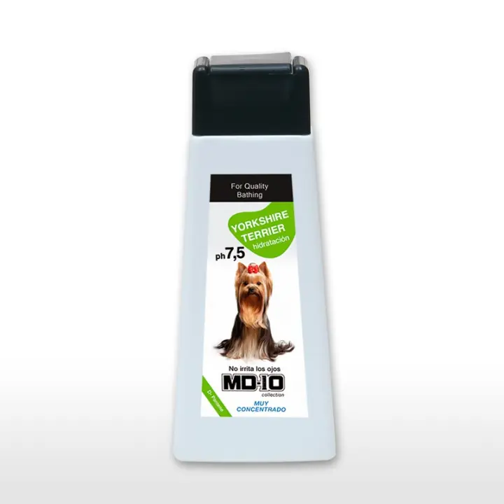 Champú para Yorkshire Terrier - Champú para Perros Hidratante y Dermoprotector con Vitamina D-Pantenol - Aporta Flexibilidad Pelo y Aroma Duradero - Fabricado en España - MD-10 COLLECTION - 1