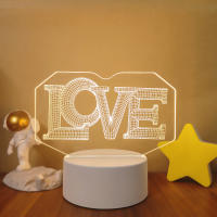 Lámpara De Noche LED Romántica En Forma De Balón Corazón Acrylic Regalo Para La Mujer En Día De San Valentín Decorativa Para Mesa - details 2