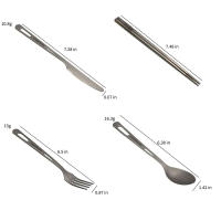 Juego De Cubiertos De Titanio Ultraligero Para Camping Y Viajes Knive Fork Spoon Cutlería Portátil Para Exteriores No Desechable - details 1