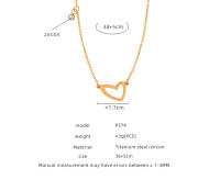 Encanto Joyería minimalista chapado en oro de acero inoxidable clásico Shell en forma de corazón collar de concha para mujer fiesta boda - details 1