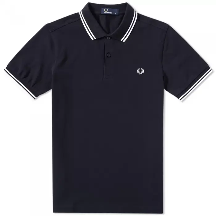 Fred Perry Slim Fit Twin Tipped Polo Navy White White - 1