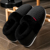 Zapatillas De Casa Para Mujer Invierno Antideslizantes Algodón Cálidas Plush Para Parejas Zapatos Internos Transpirables Talla Verdadera - details 1